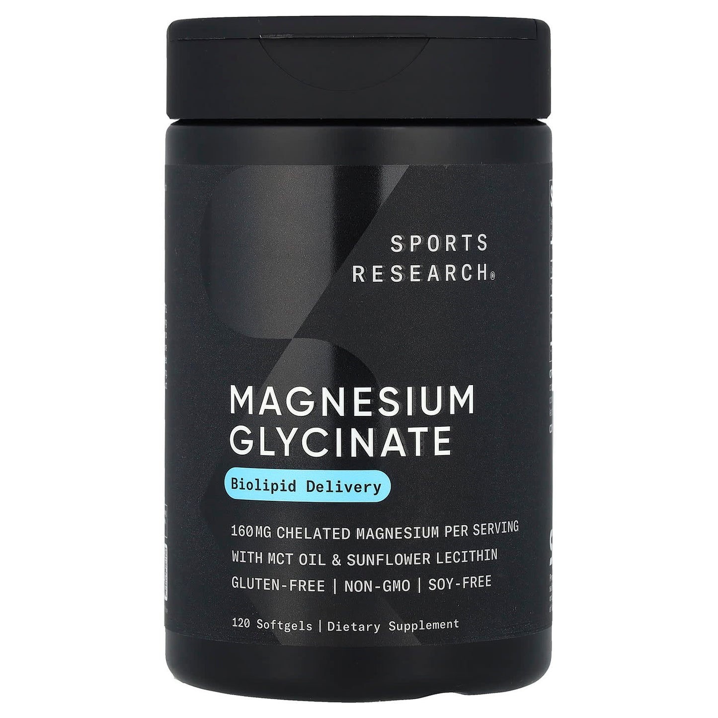Sports Research, Magnesium Glycinate, 120 Softgels (80 mg per Softgel) - Image 1