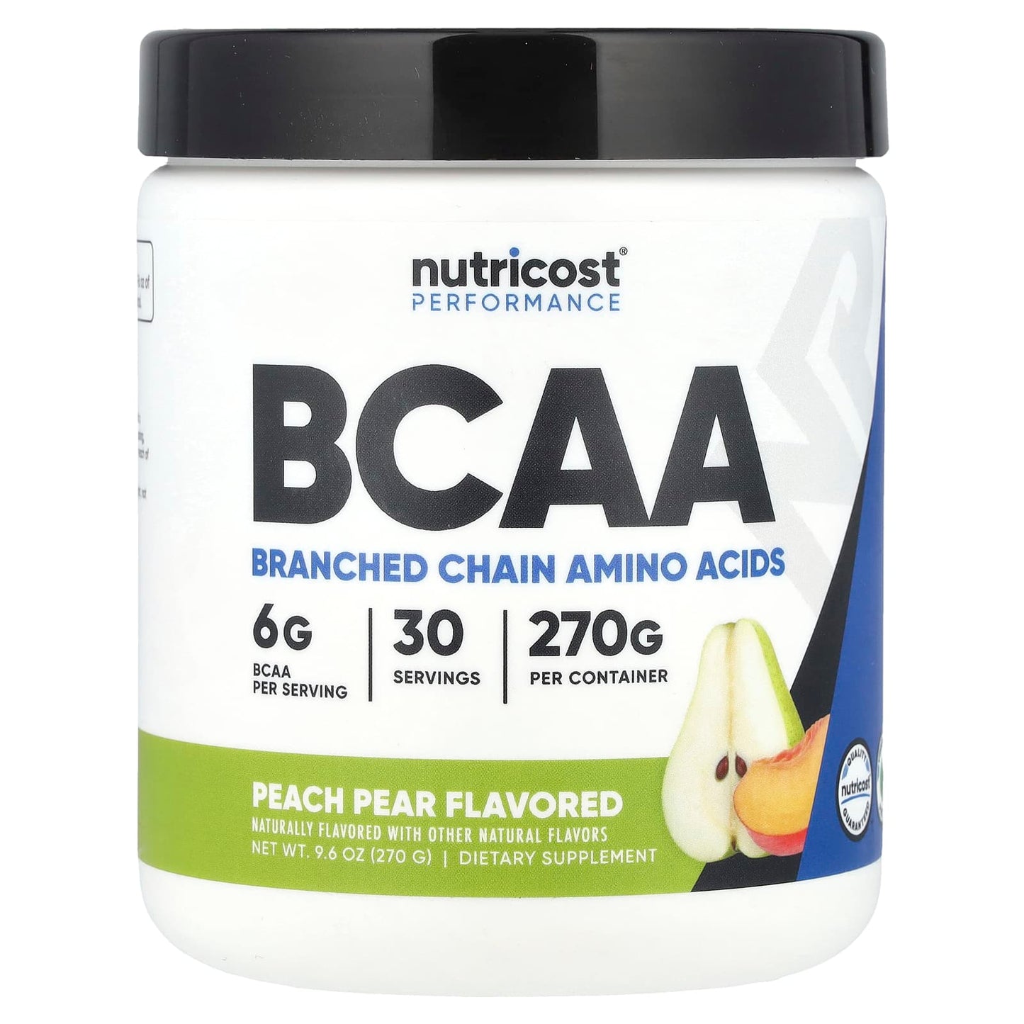 Nutricost, Performance, BCAA, Peach Pear, 9.6 oz (270 g) - Image 1