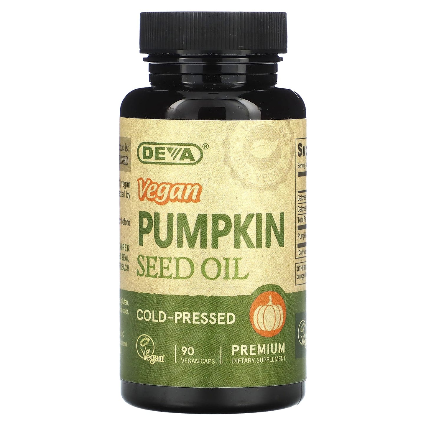 Deva Vegan Pumpkin Seed Oil 90 Capsules for Heart Health & Wellness - Image 1