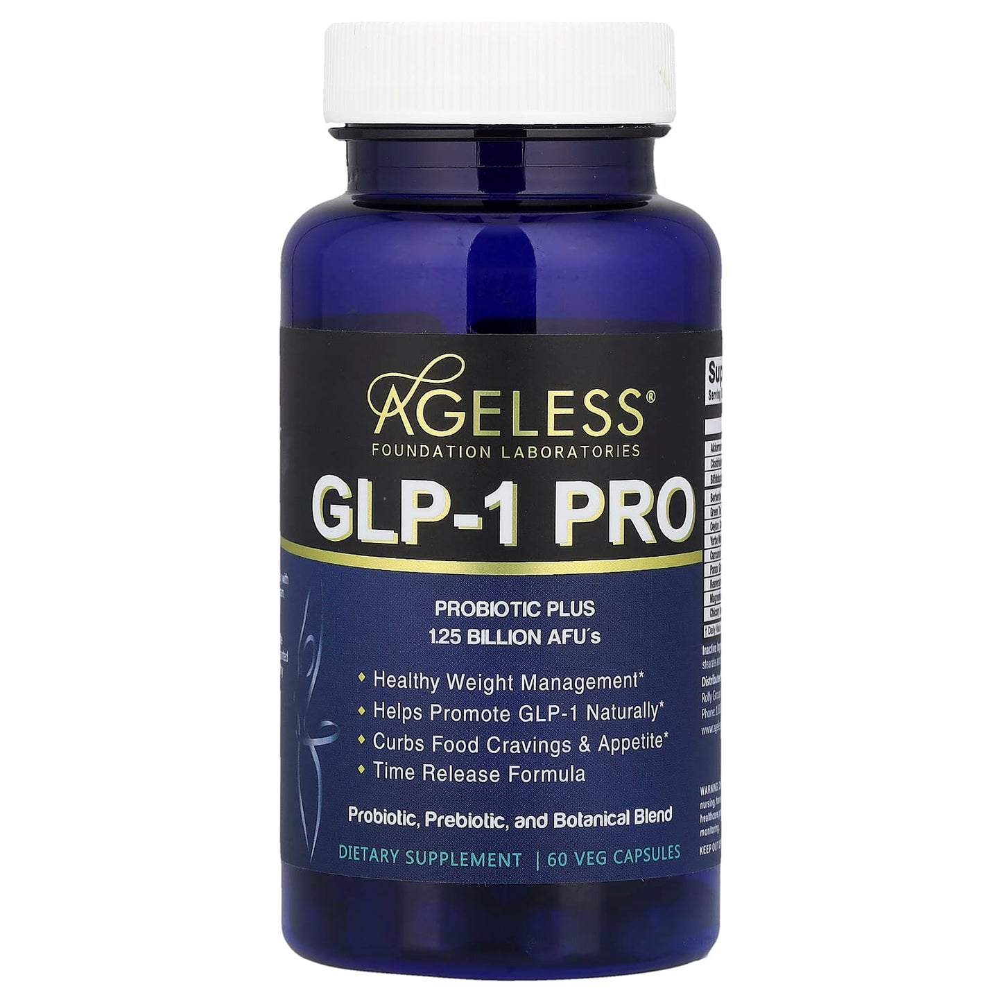 Ageless Foundation Laboratories GLP-1 Pro for Healthy Weight Management - 60 Veg Capsules - Image 1