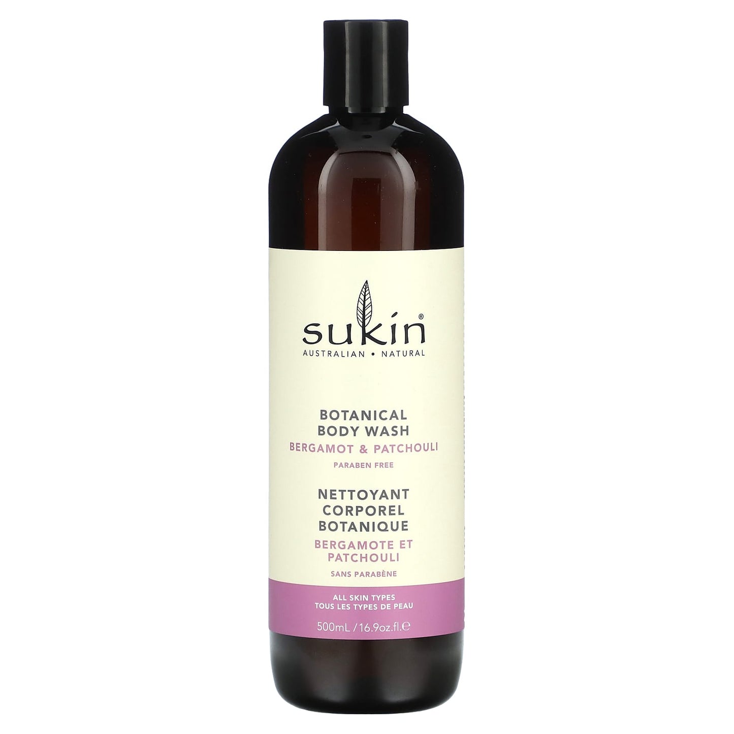 Sukin, Botanical Body Wash, Bergamot & Patchouli, 16. 9 oz (500 ml) - Image 1