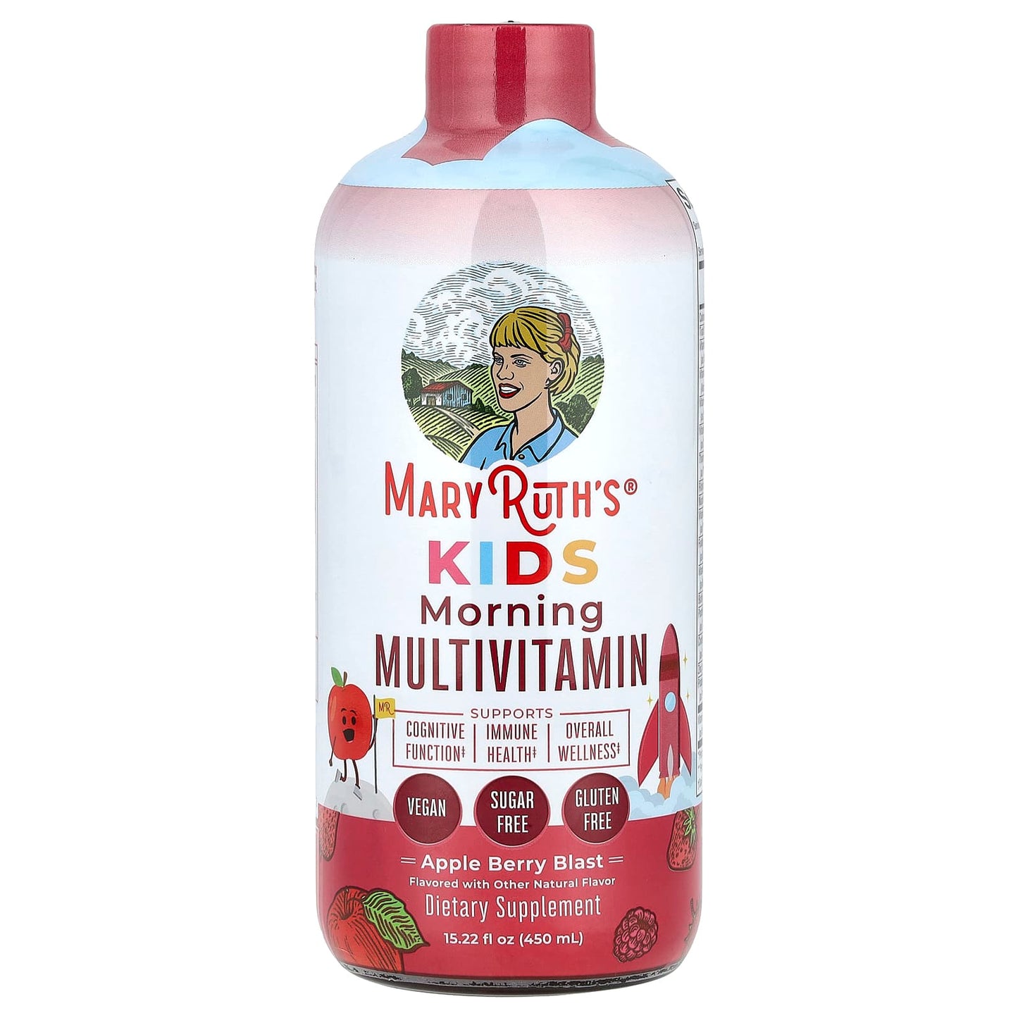 MaryRuth's, Kids Morning Multivitamin, Apple Berry Blast, 15.22 fl oz (450 ml) - Image 1