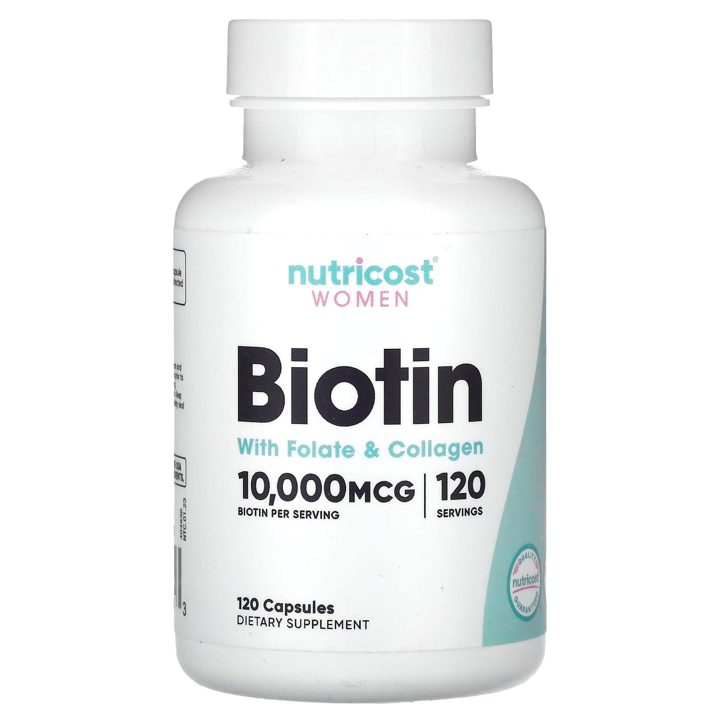 Nutricost, Women, Biotin With Folate & Collagen, 10,000 mcg, 120 Capsules - Image 1