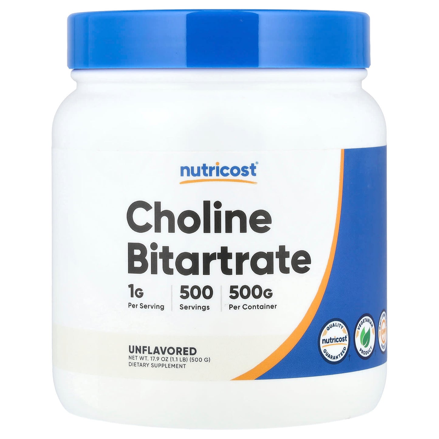 Nutricost, Choline Bitartrate, Unflavored, 17.9 oz (500 g) - Image 1