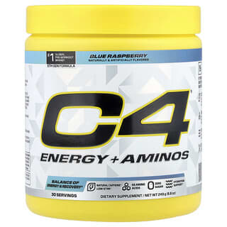 Cellucor C4 Energy + Aminos, Blue Raspberry, 8.8 oz (249 g)
