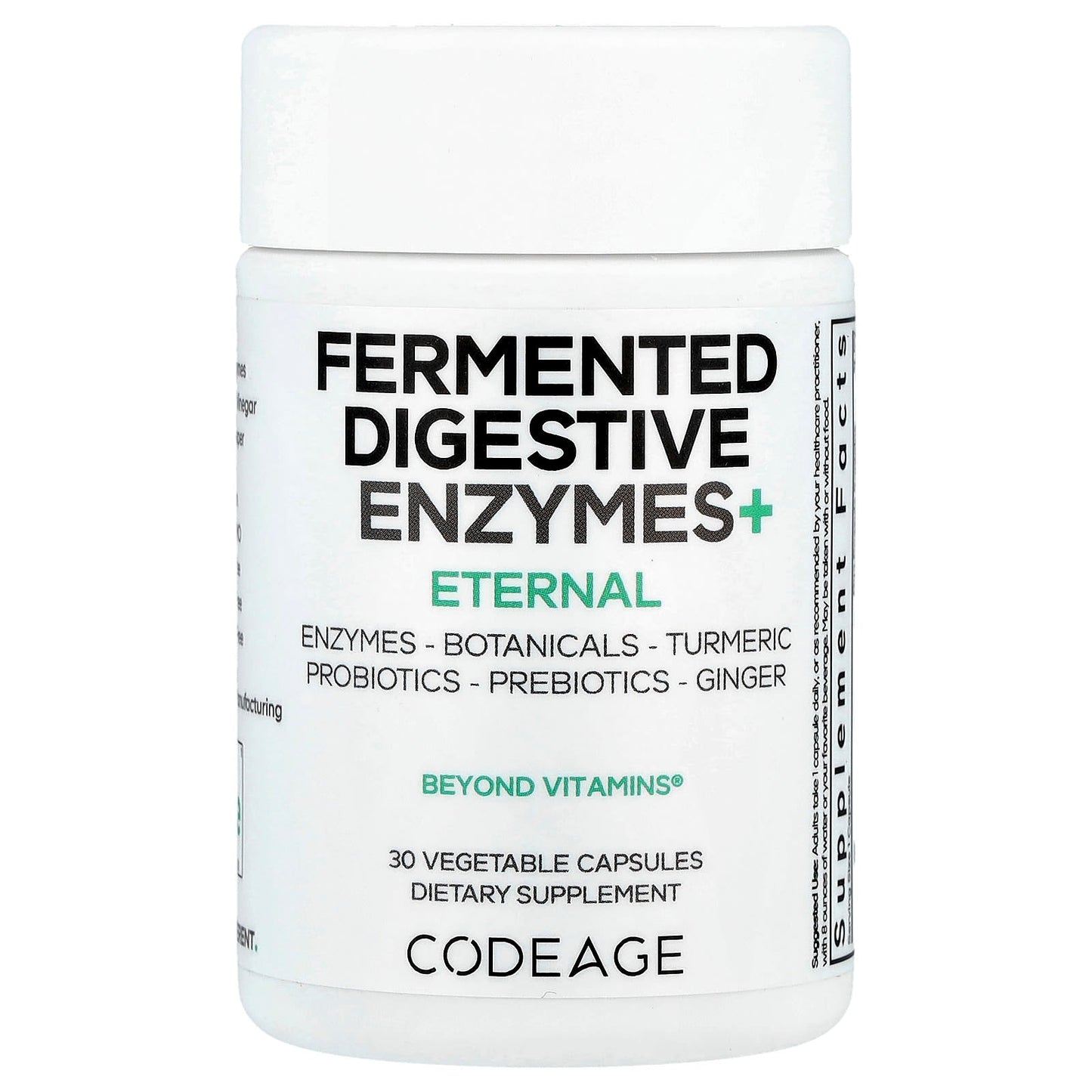 Codeage Fermented Digestive Enzymes+ for Optimal Gut Health, 30 Capsules - Image 1