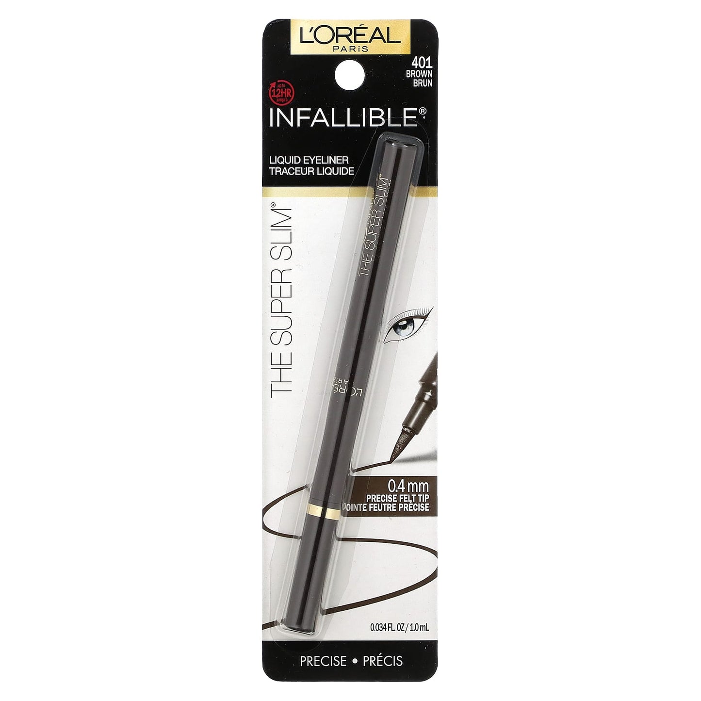L'Oréal, Infallible, The Super Slim Liquid Eyeliner, 401 Brown, 0.034 fl oz (1 ml) - Image 2