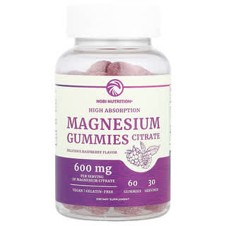 Nobi Nutrition Magnesium Citrate Gummies - High Absorption, Vegan & Gelatin-Free