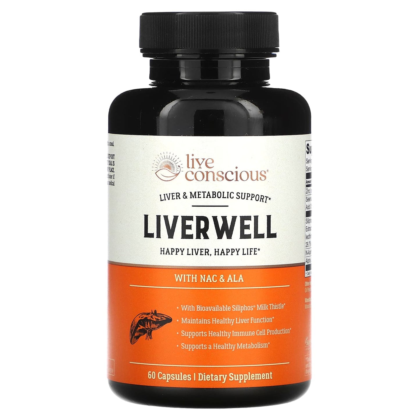 Live Conscious, LiverWell With NAC & ALA, 60 Capsules - Image 1