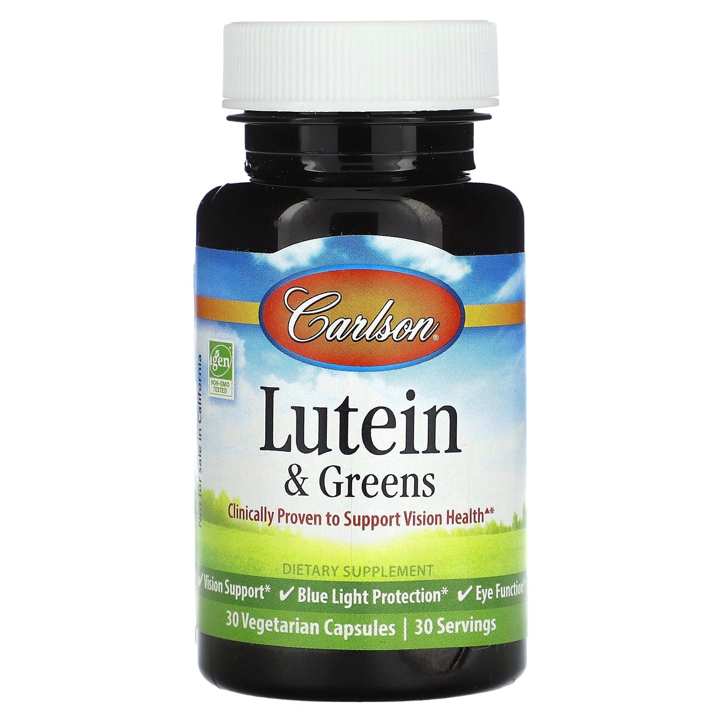 Carlson Lutein & Greens Vision Health Supplement, 30 Capsules - Image 1