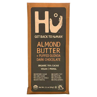 Dark Chocolate, Almond Butter & Puffed Quinoa Bites by Hu, 2.1 oz, Vegan & Koshe
