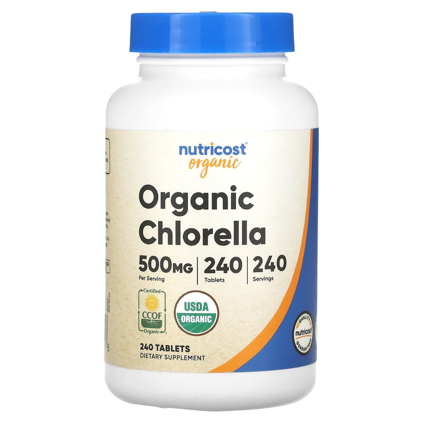 Nutricost, Organic Chlorella, 500 mg, 240 Tablets - Image 1