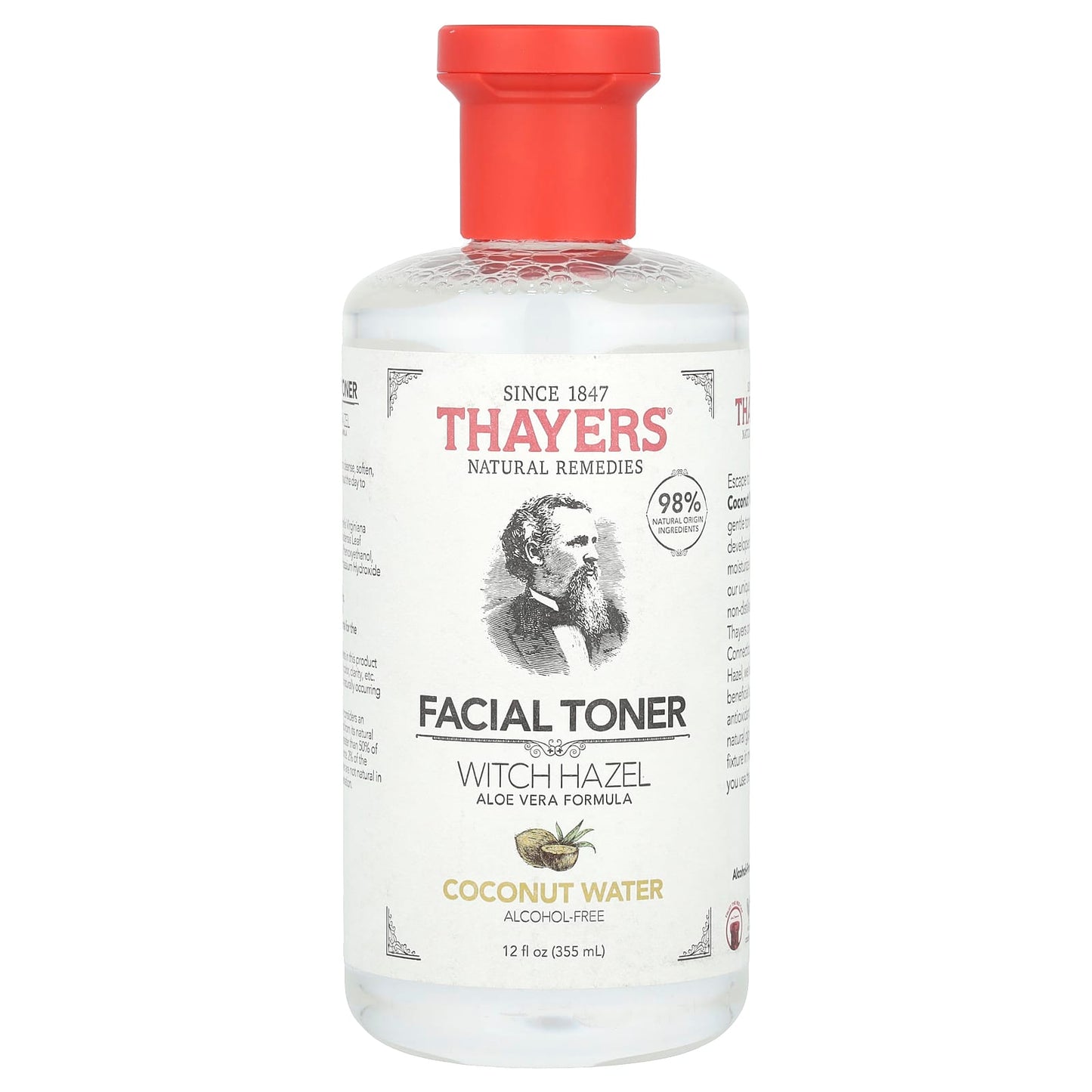 Thayers, Witch Hazel Facial Toner, Alcohol-Free, Coconut Water, 12 fl oz (355 ml) - Image 1