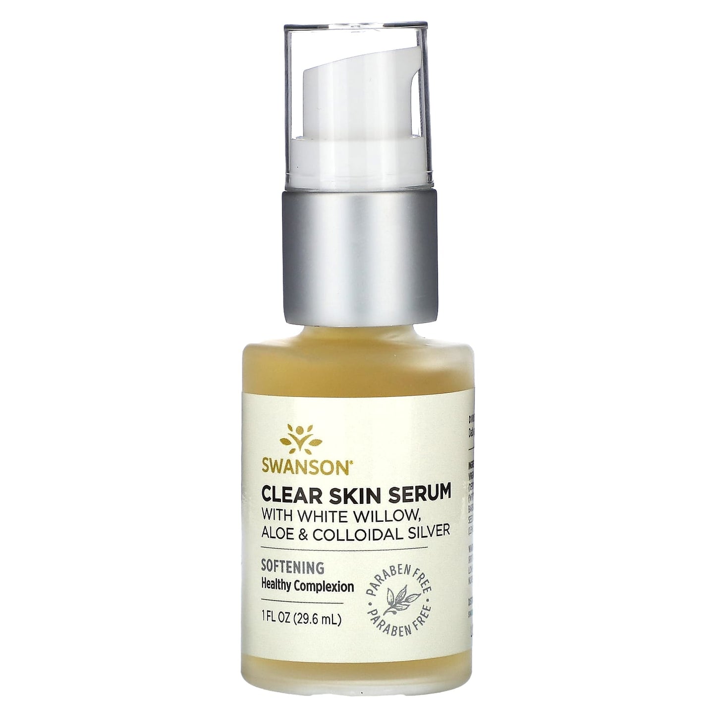 Swanson, Clear Skin Serum With White Willow, Aloe & Colloidal Silver, 1 fl oz (29.6 ml) - Image 1