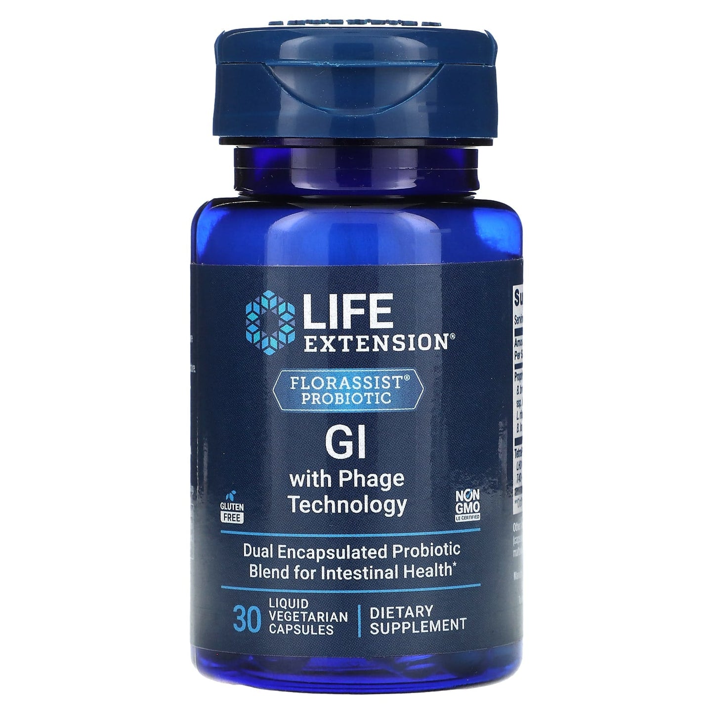 Life Extension, Florassist Probiotic, GI with Phage Technology, 30 Liquid Vegetarian Capsules - Image 1
