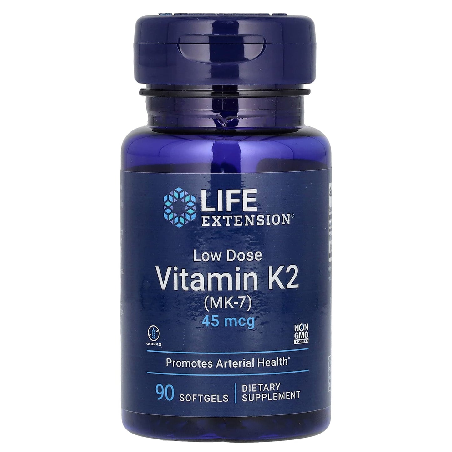 Life Extension, Low Dose Vitamin K2 (MK-7), 45 mcg, 90 Softgels - Image 1