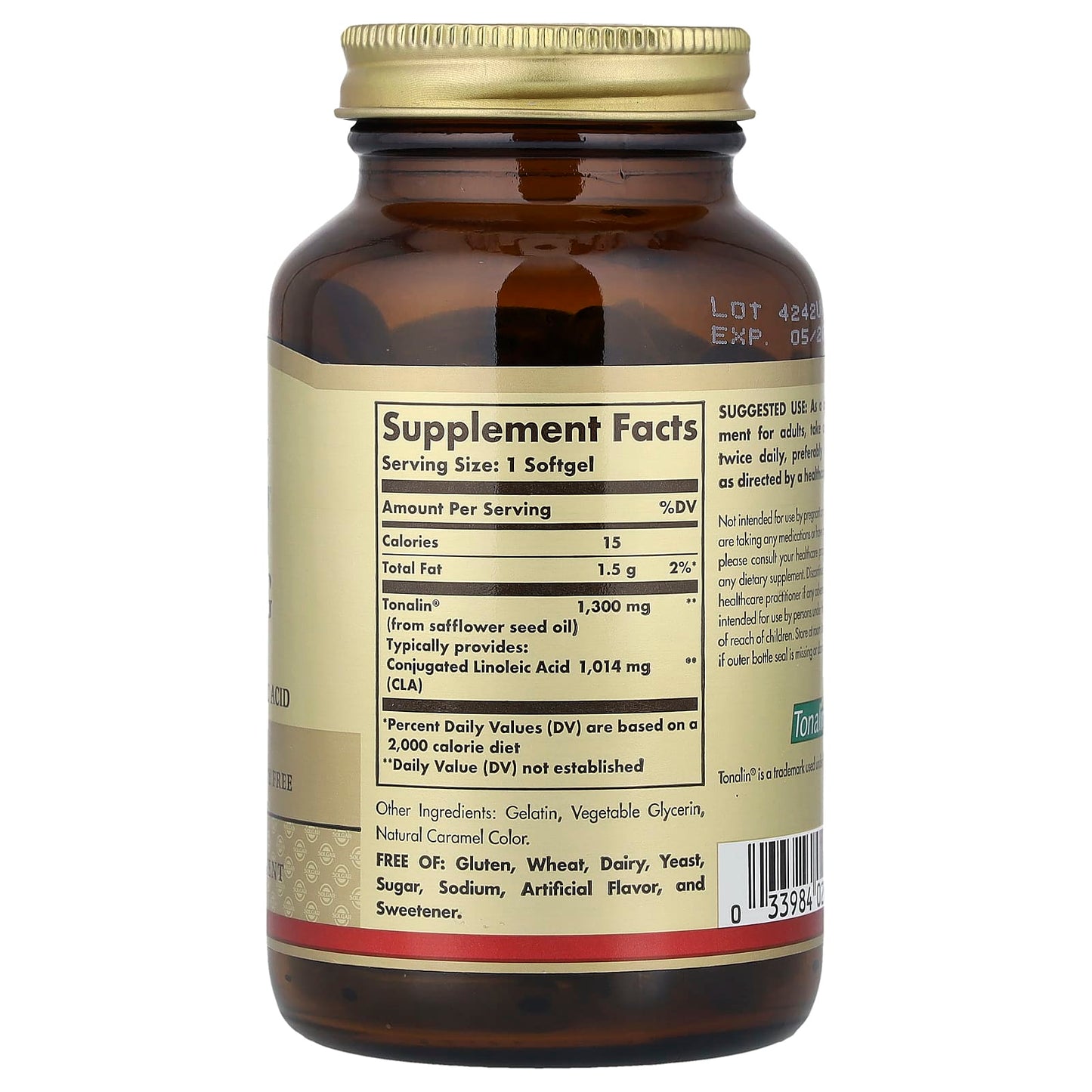 Solgar, Tonalin® CLA, 1,300 mg, 60 Softgels - Image 2