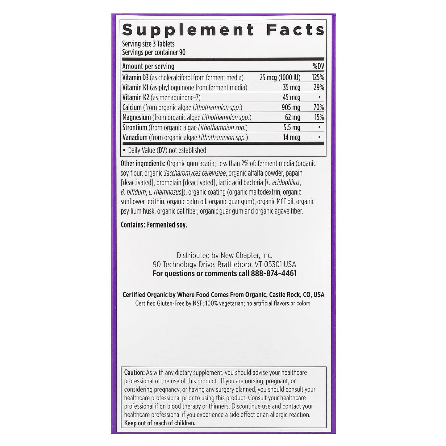 New Chapter, Plant Calcium, Bone Strength Take Care™, 270 Vegetarian Slim Tablets - Image 2