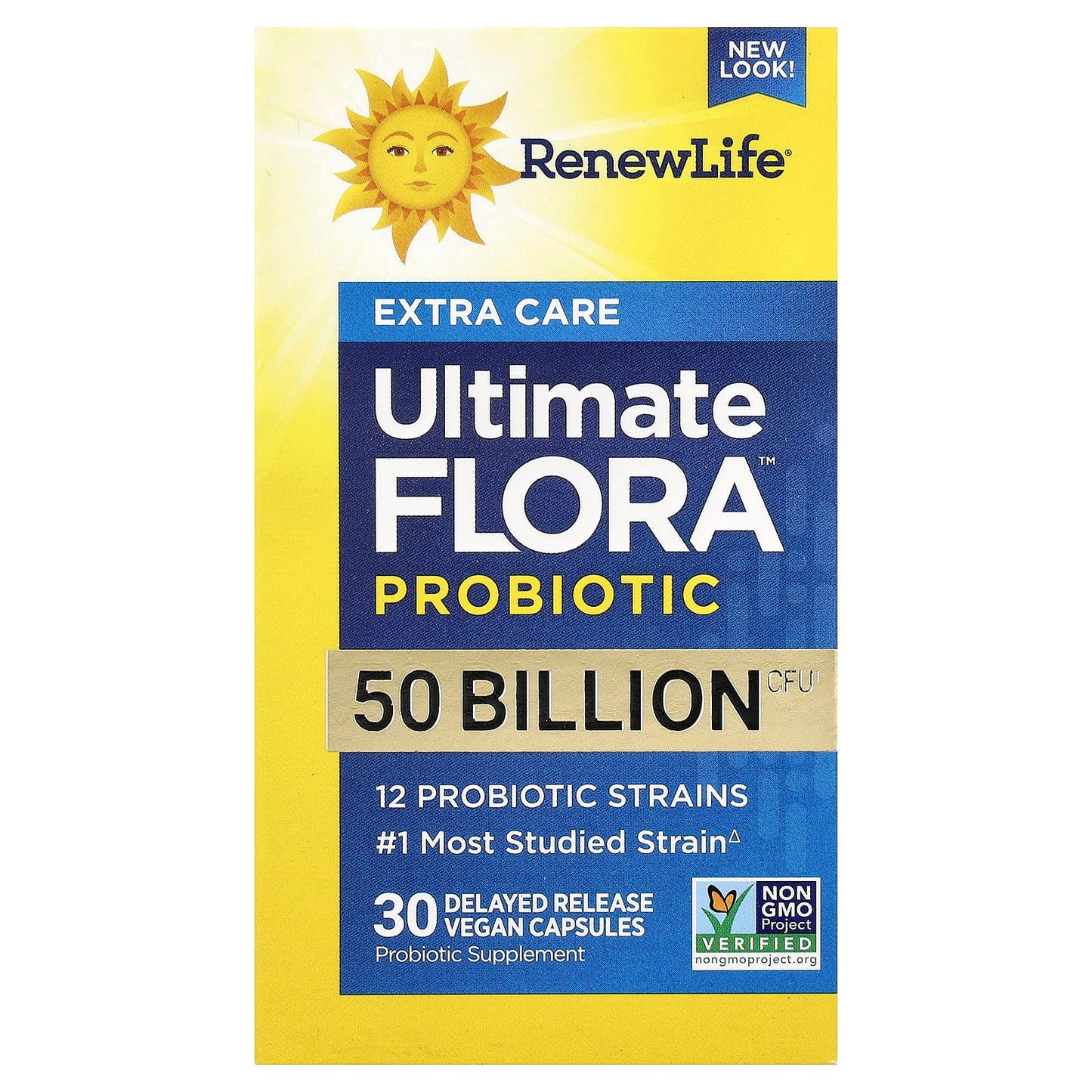 Renew Life, Ultimate Flora™ Probiotic, 50 Billion CFU, 30 Delayed Release Vegan Capsules - Image 1