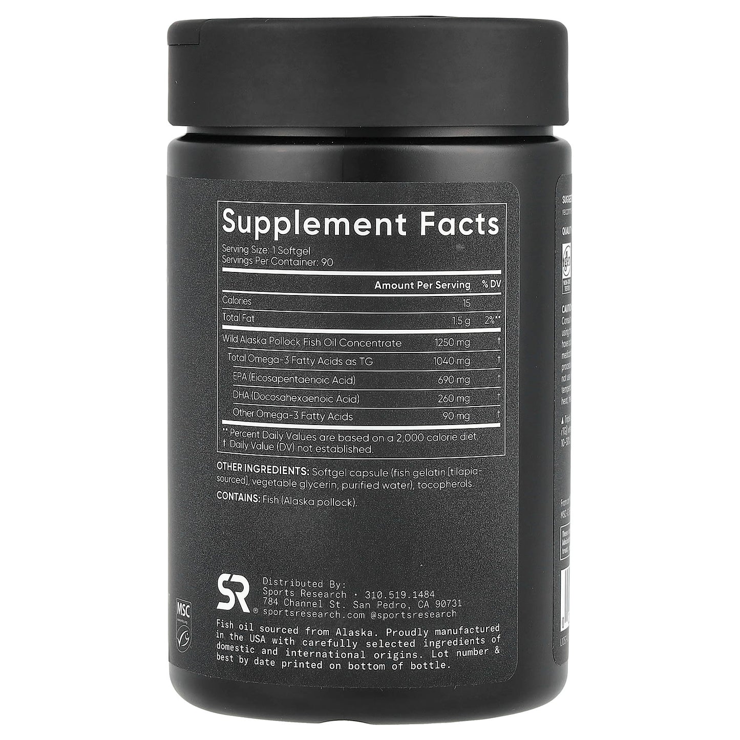 Sports Research, Omega-3 Fish Oil, Triple Strength, 90 Softgels - Image 2