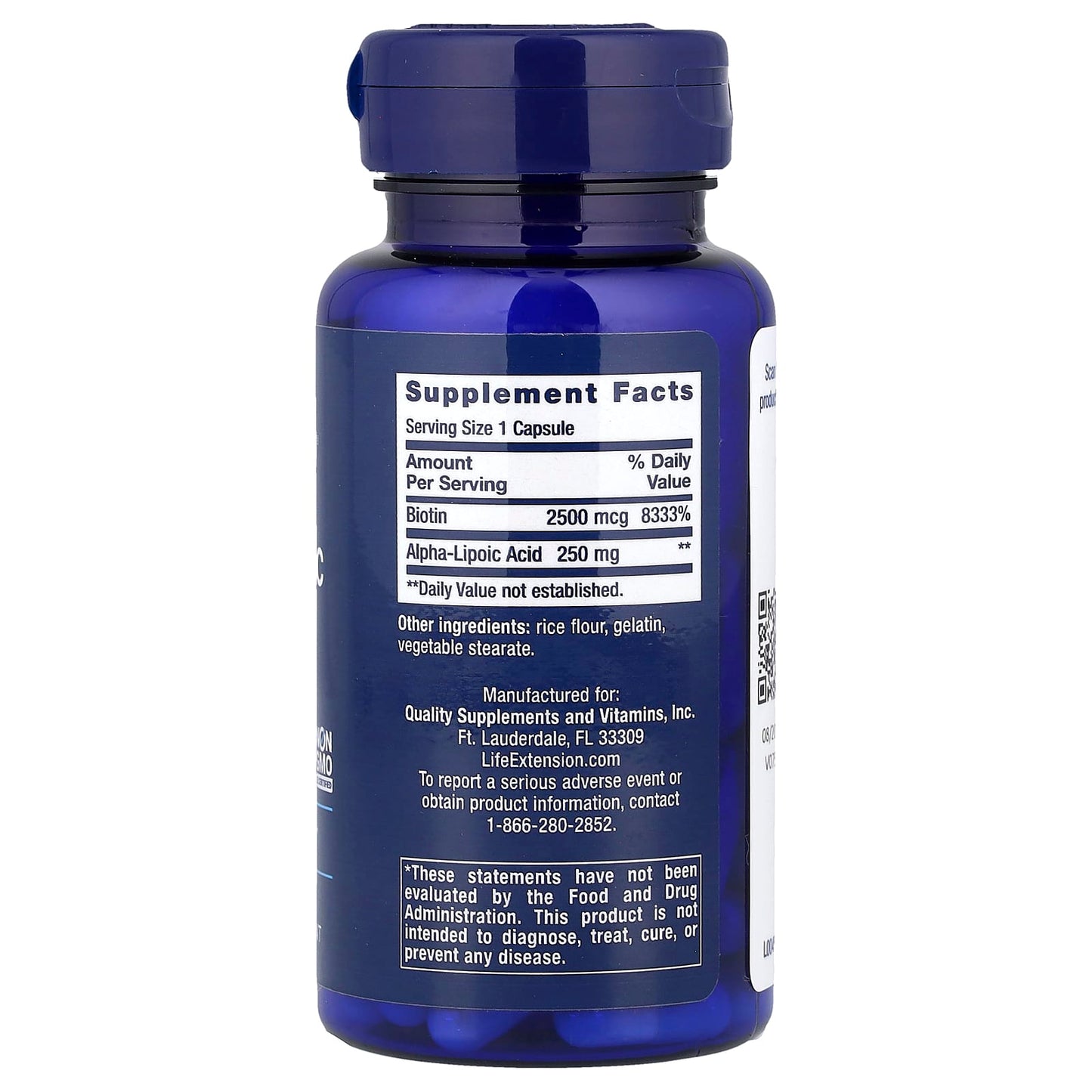 Life Extension, Alpha-Lipoic Acid with Biotin, 60 Capsules - Image 2