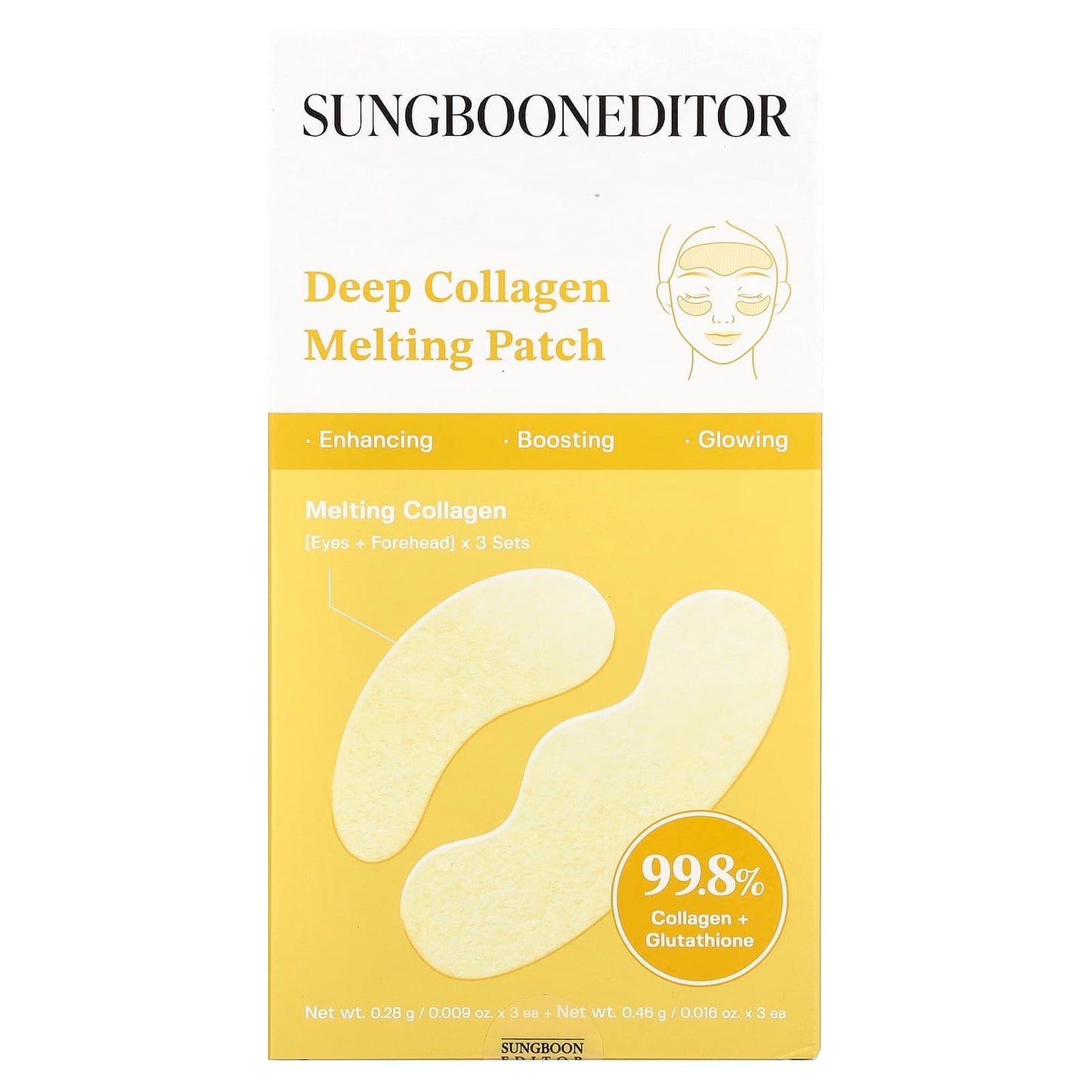Sungboon Editor, Deep Collagen Melting Patch , 3 Sets, 0.016 oz (0.46 g) Each - Image 1