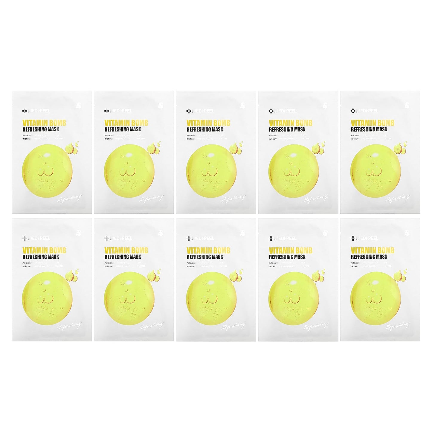Medi-Peel, Vitamin Bomb Refreshing Beauty Mask, 10 Sheet Masks, 25 ml Each - Image 1