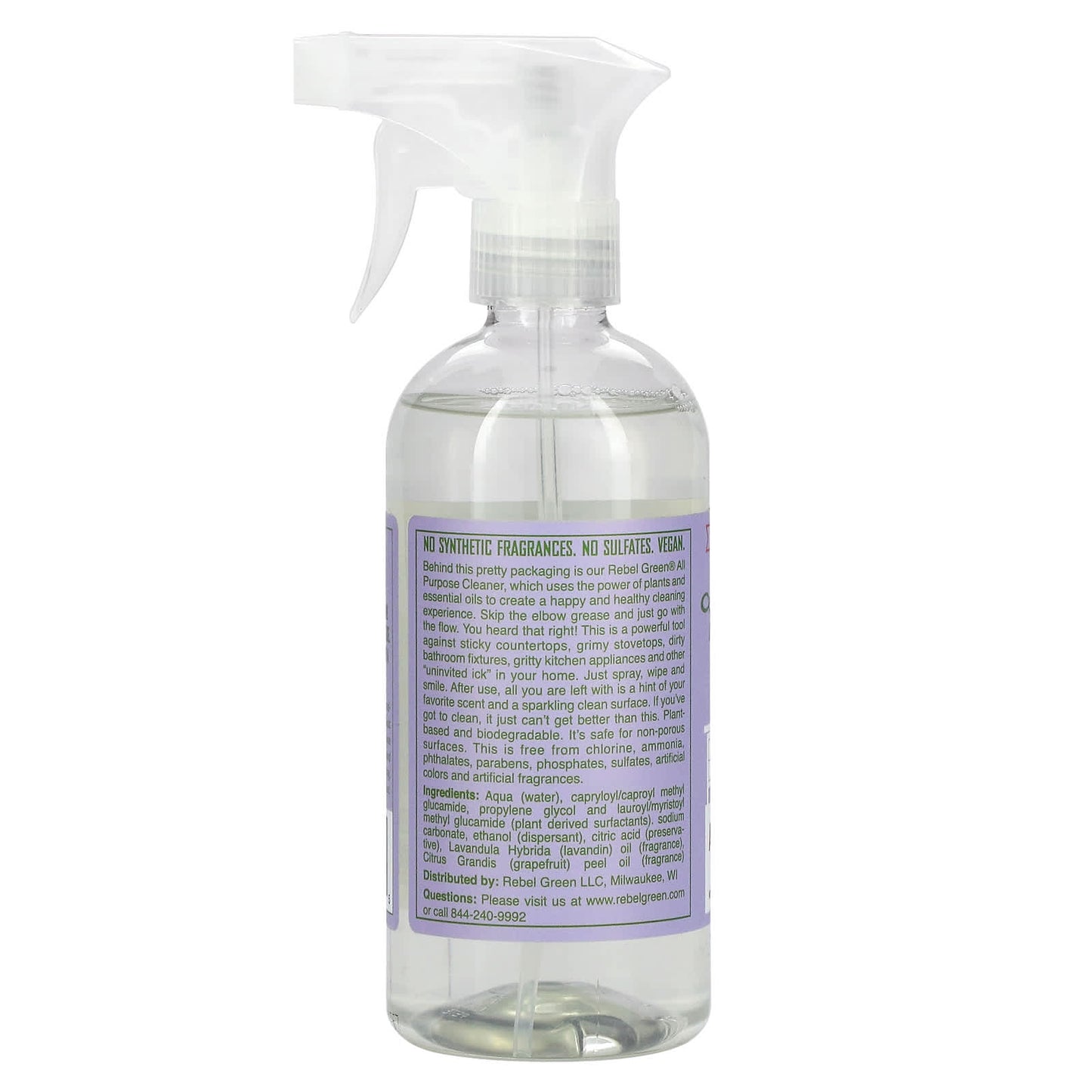 Rebel Green, All Purpose Spray, Lavender & Grapefruit, 16 fl oz (473 ml) - Image 2