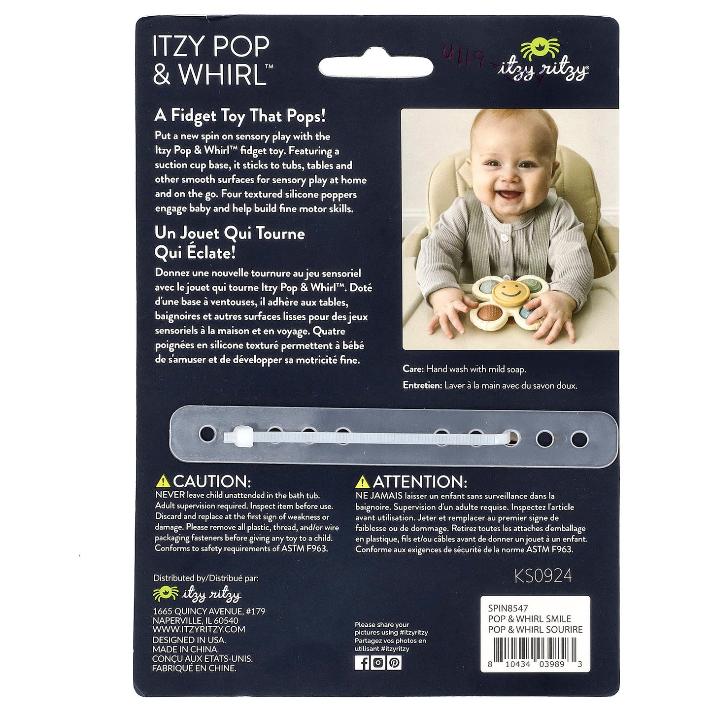 Itzy Ritzy Fidget Toy for Kids, Itzy Pop & Whirl, Sensory Play - Image 2