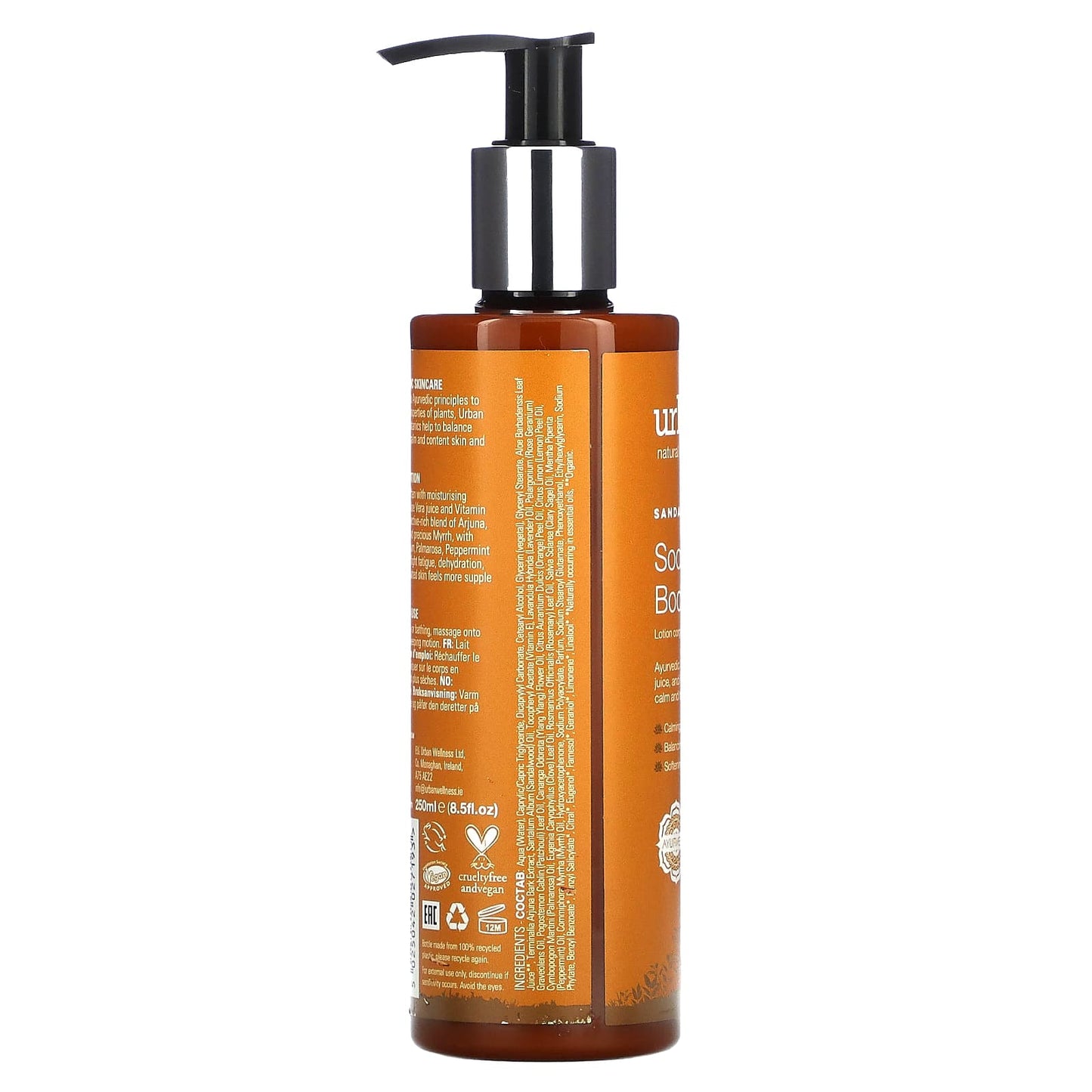 Urban Veda, Soothing Body Lotion, Sandalwood + Aloe, 8.5 fl oz (250 ml) - Image 2