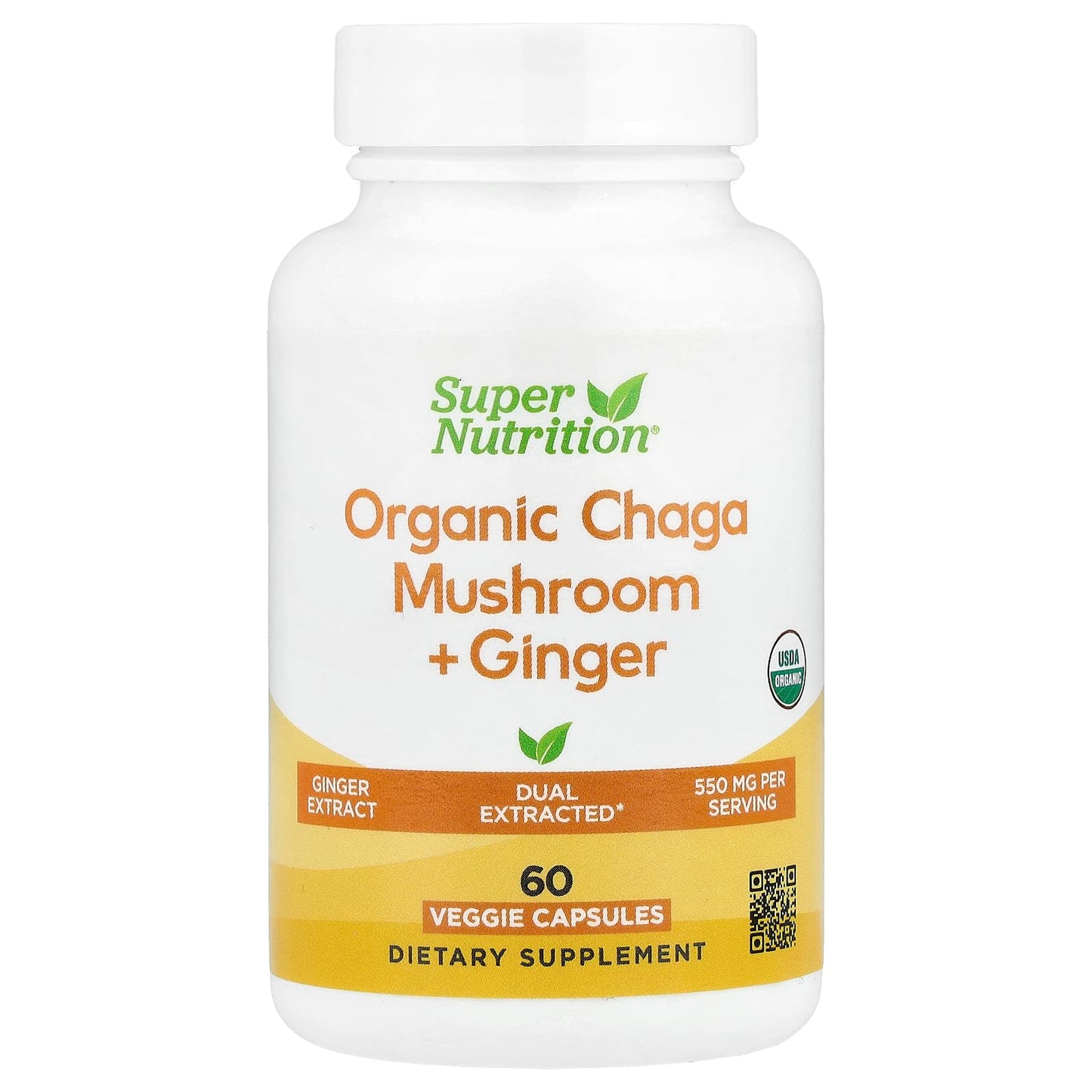 Organic Chaga & Ginger Immunity Boosters - 60 Vegan Capsules - Image 1