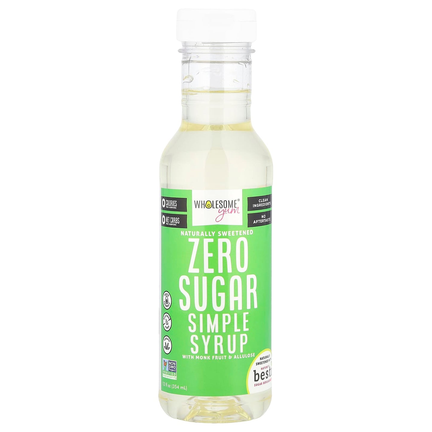 Wholesome Yum, Zero Sugar Simple Syrup With Monk Fruit & Allulose, 12 fl oz (354 ml) - Image 1