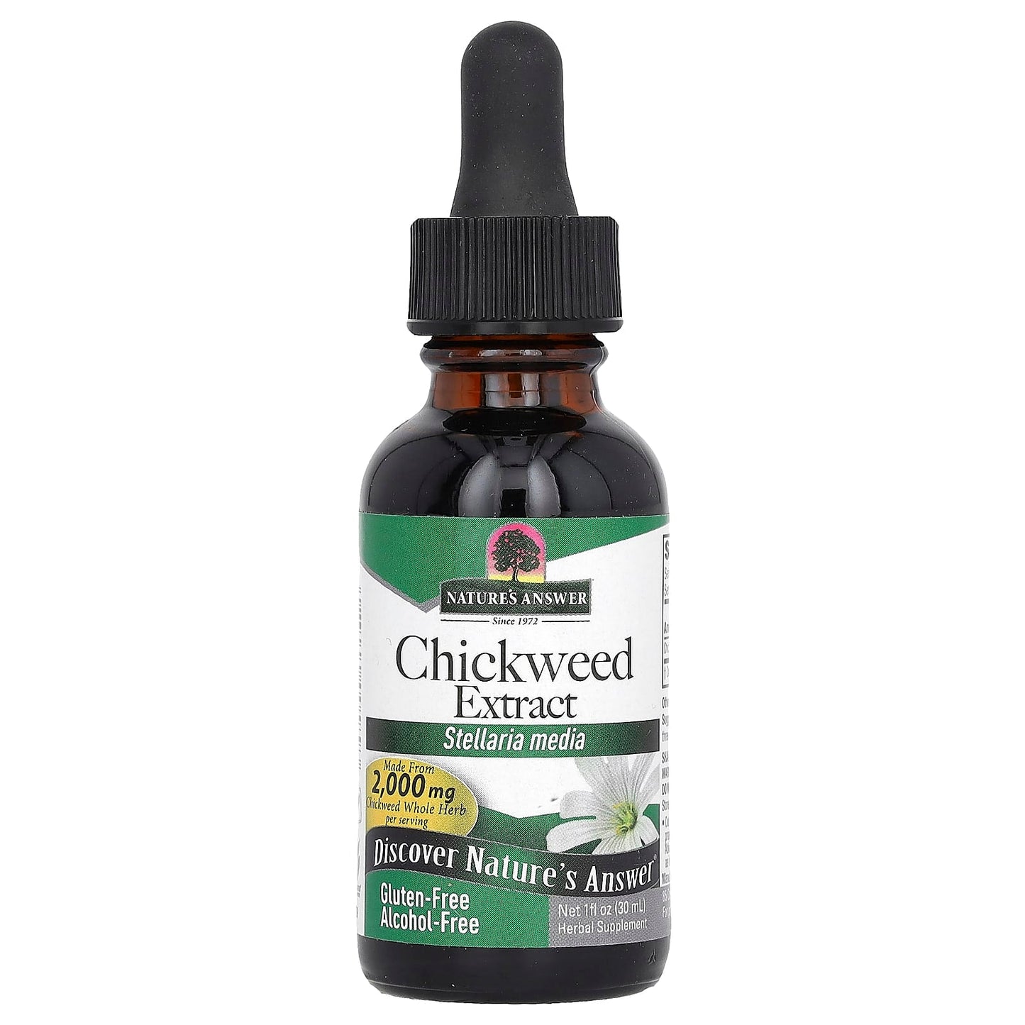 Nature's Answer, Chickweed Extract, Alcohol-Free, 2,000 mg, 1 fl oz (30 ml) - Image 1