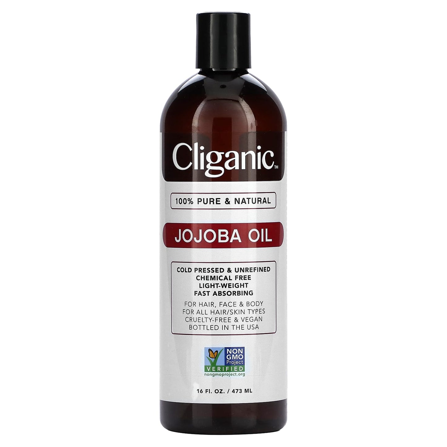 100% Pure Natural Jojoba Oil for Hair, Face & Body - 16 fl oz - Image 1