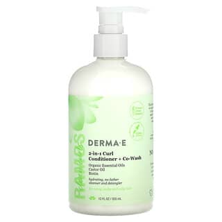 DERMA E Ramos Clean Curls 2-in-1 Curl Conditioner & Co-Wash for Wavy, Curly Hair