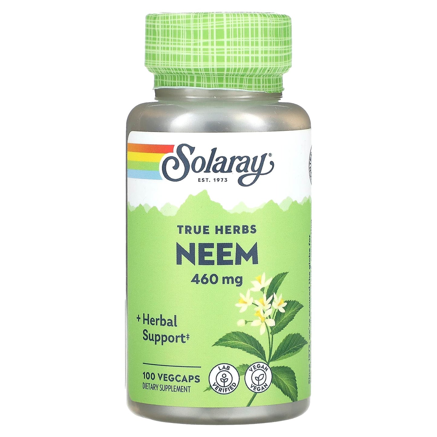 Solaray, True Herbs, Neem, 460 mg, 100 VegCaps - Image 1