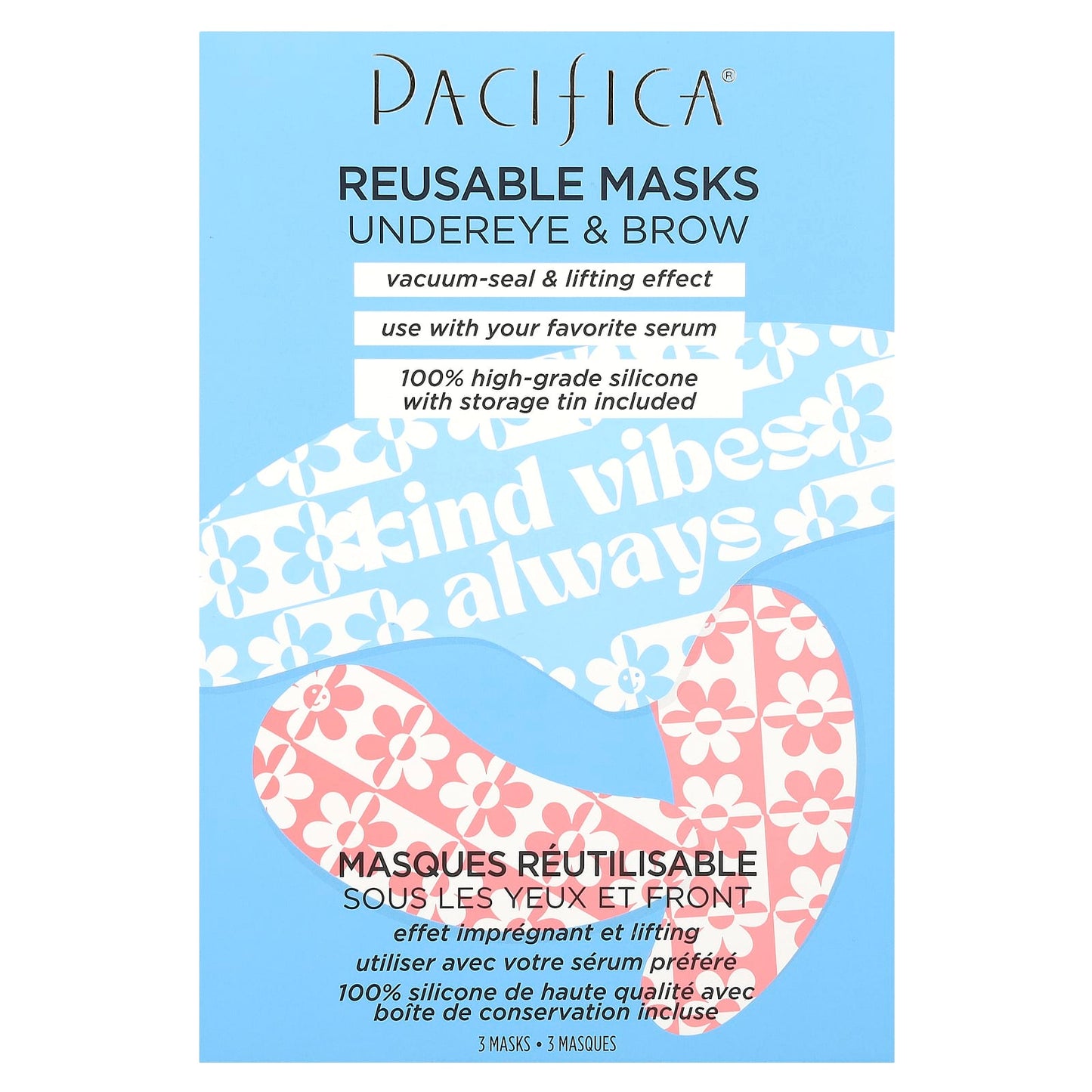 Pacifica, Reusable Undereye & Brow Beauty Masks, 3 Masks - Image 1