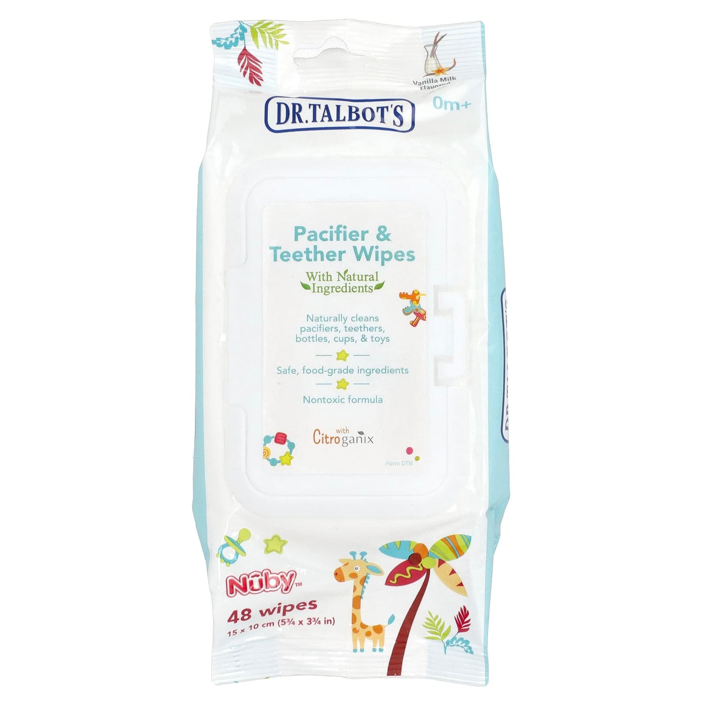 Dr. Talbot's Pacifier & Teether Wipes, Baby-Clean & Hypoallergenic, 48 Wipes - Image 1