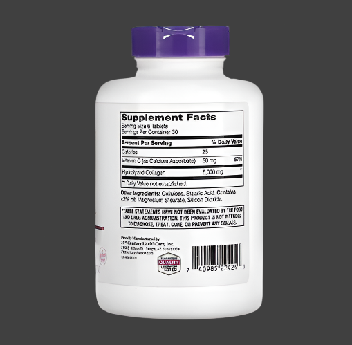 21st Century, Super Collagen Plus Vitamin C, 180 Tablets