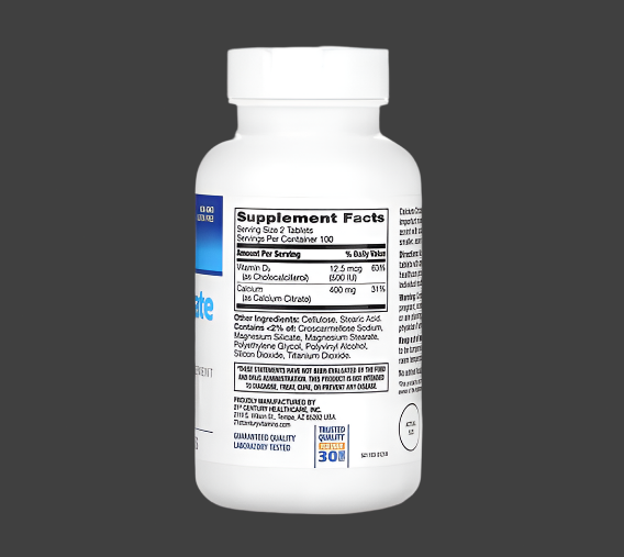 21st Century, Calcium Citrate Petites + D3, 200 Coated Tablets