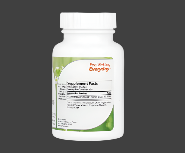 Zahler, Vitamin D3, Advanced D3 Formula, 125 mcg (5,000 IU), 120 Softgels, Expiry"03/2027