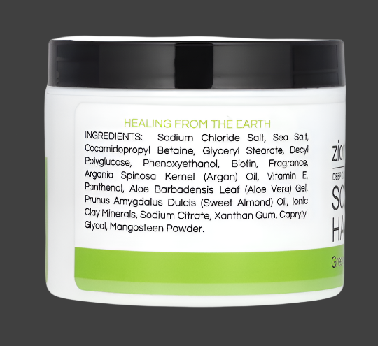 Zion Health, Deep Cleansing Scalp & Hair Scrub with Argan Oil, Green Apple, 4 oz (113 g), Expiry"08/2029