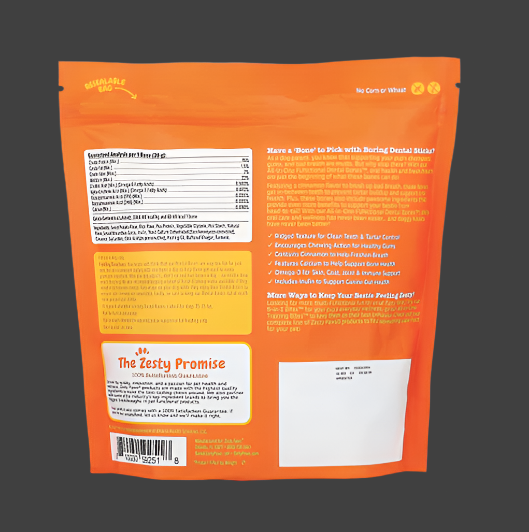 Zesty Paws, All-in-One Functional Dental Bones, For Dogs, All Ages, Cinnamon, 12 Medium Dental Bones, 8 oz (227 g), Expiry"02/2026