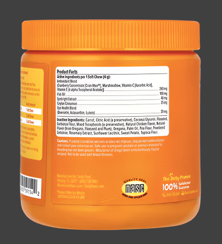 Zesty Paws, Tear Stain Bites, For Dogs, All Ages, Chicken, 90 Soft Chews, 12.7 oz (360 g), Expiry"02/2026