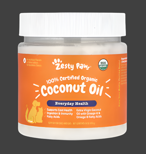 Zesty Paws, 100% Certified Organic Coconut Oil, For Dogs and Cats, All Ages, 16 oz (453 g), Expiry"03/2026