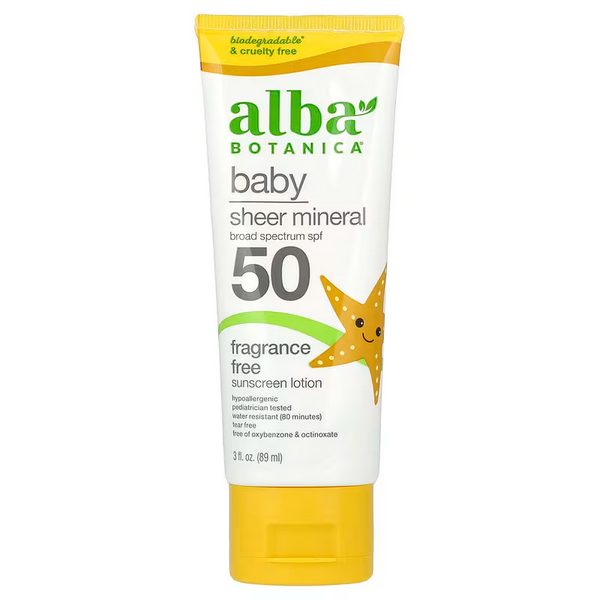 Alba Botanica, Kids Sunscreen Lotion, SPF 50, Tropical Fruit, 3 fl oz (89 ml)