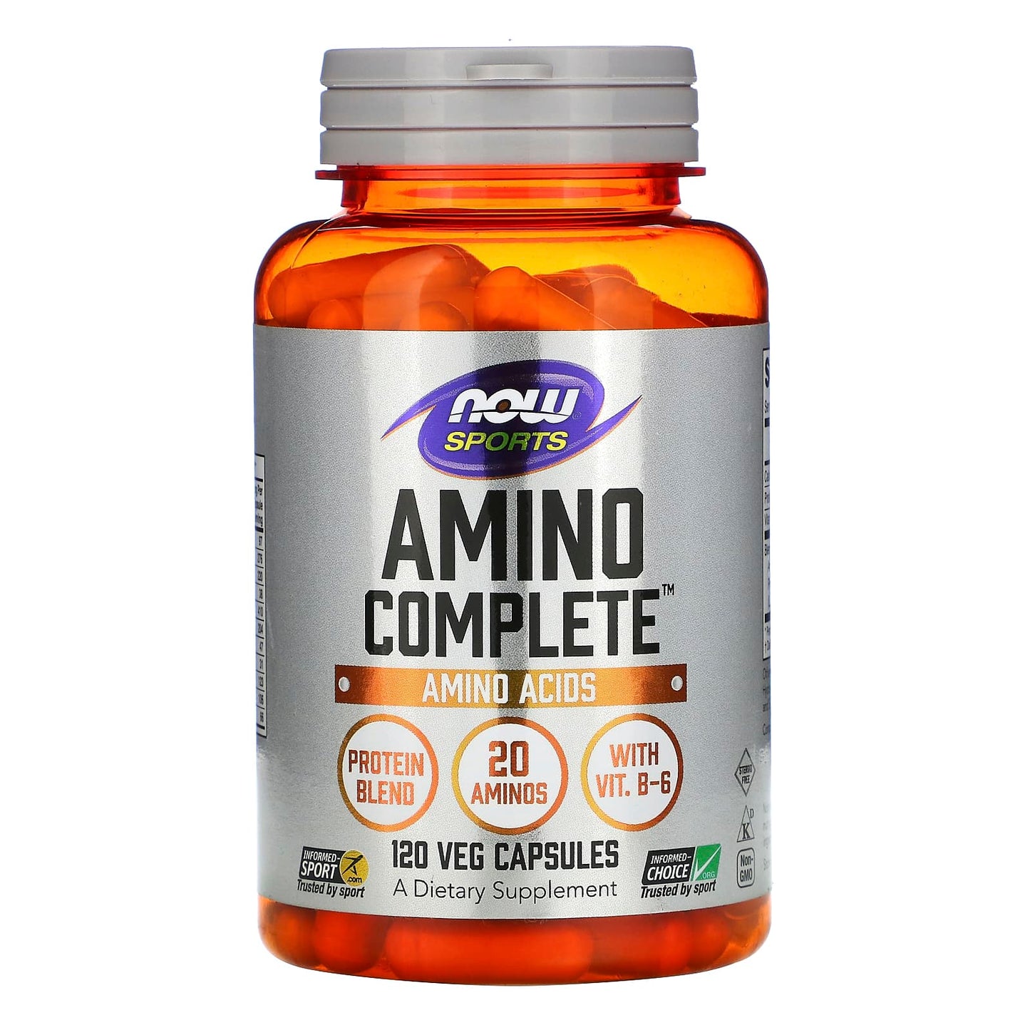 NOW Foods, Sports, Amino Complete, Amino Acids, 120 Veg Capsules - Image 1