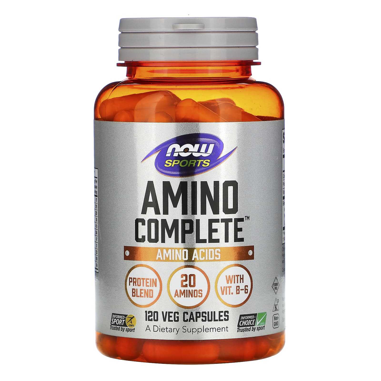 NOW Foods, Sports, Amino Complete, Amino Acids, 120 Veg Capsules - Image 1