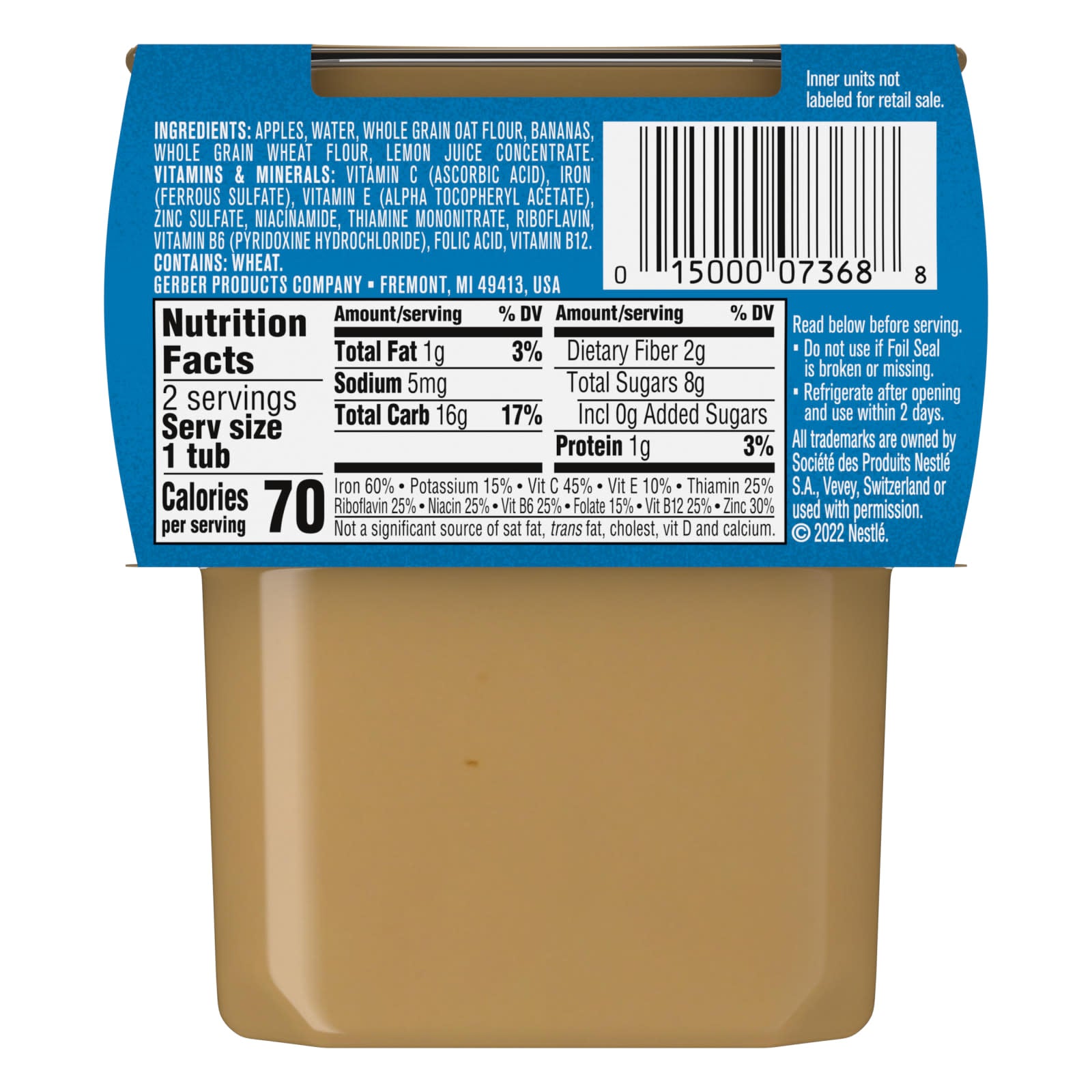 Gerber 2nd Foods Apple Banana Mixed Cereal, 4 oz, 2-Pack - Image 2