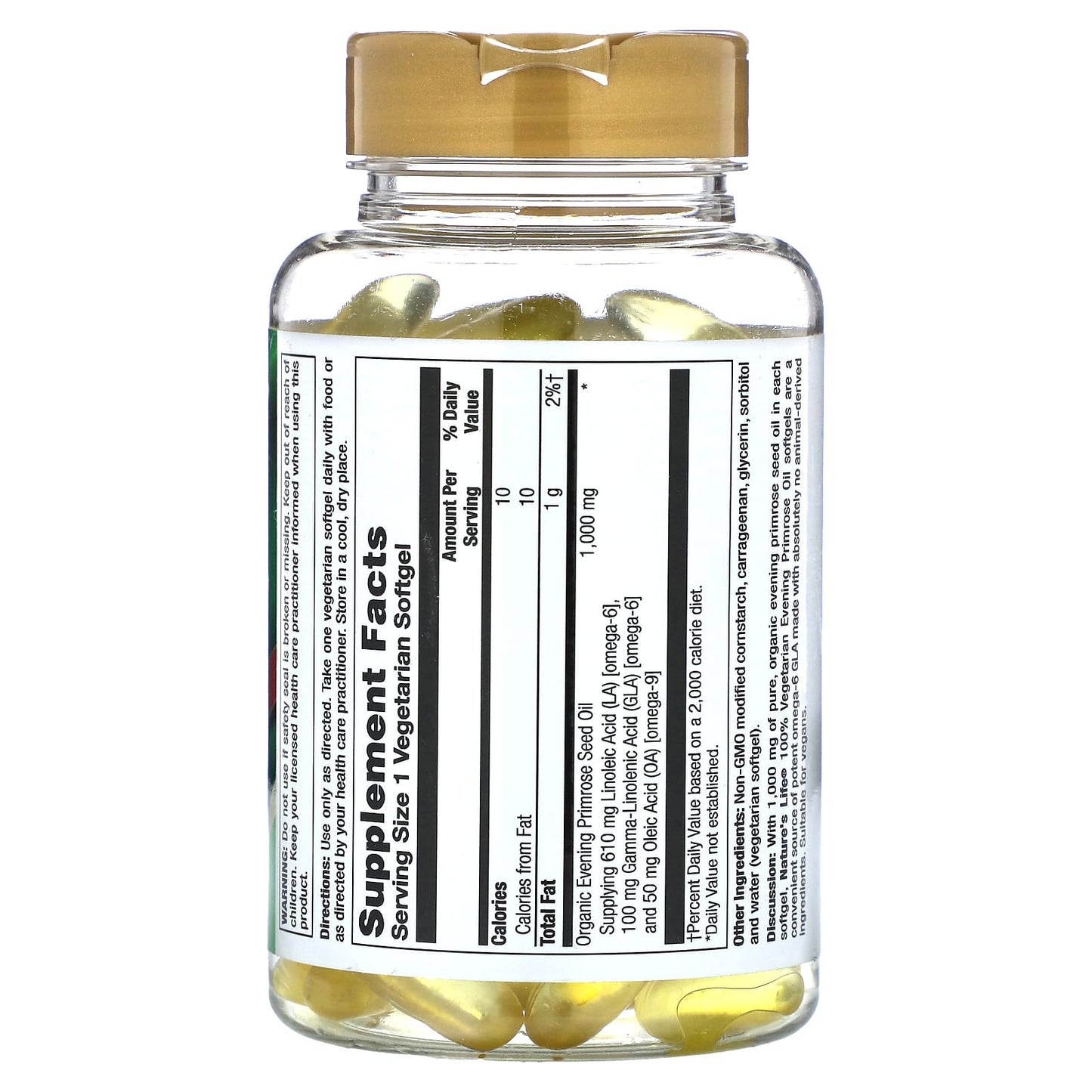 Nature's Life, Vegetarian Evening Primrose Oil, 90 Vegetarian Softgels (1,000 mg per Softgel) - Image 2